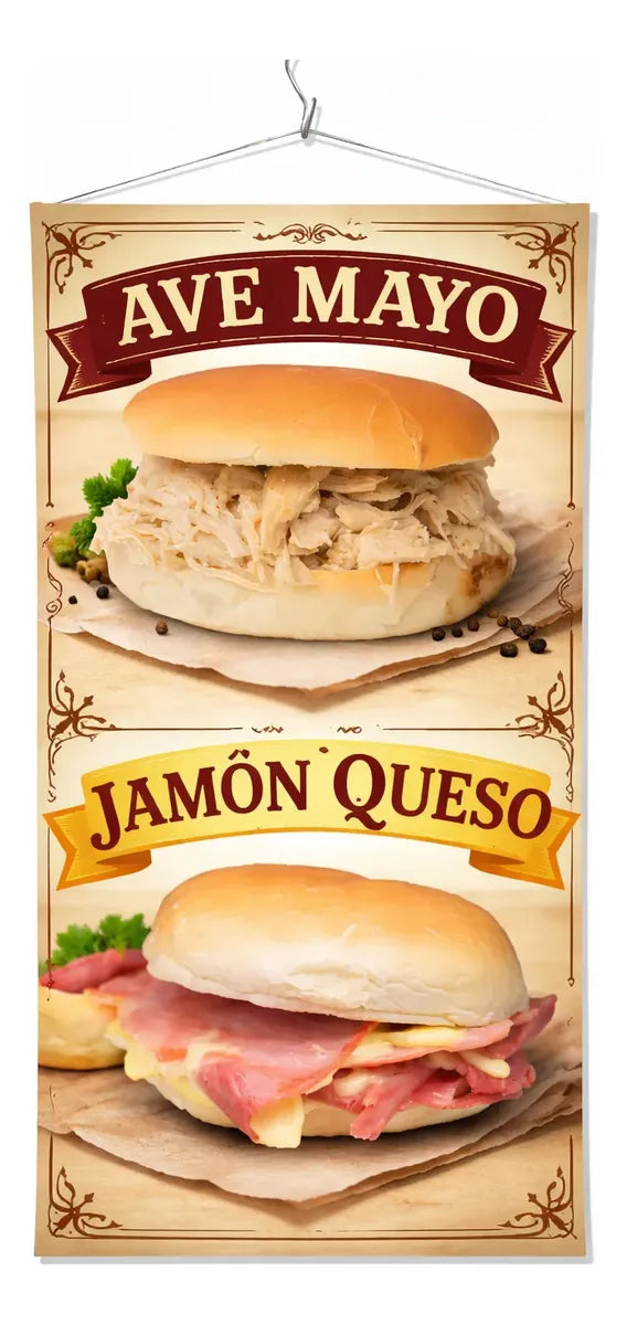 Pendón Colgante De Ave Mayo - Jamón  (50 x 100)