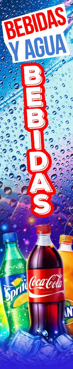 Mini Pendón Colgante Bebidas Y Agua (20 x 100)