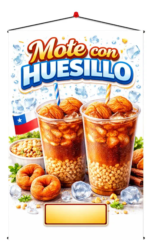 Pendón Colgante De Rico Mote Con Huesillos (50 x 100)