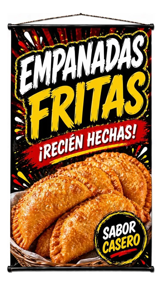 Pendón Colgante Empanadas Fritas ¡Recién Hechas! (50 x 100)