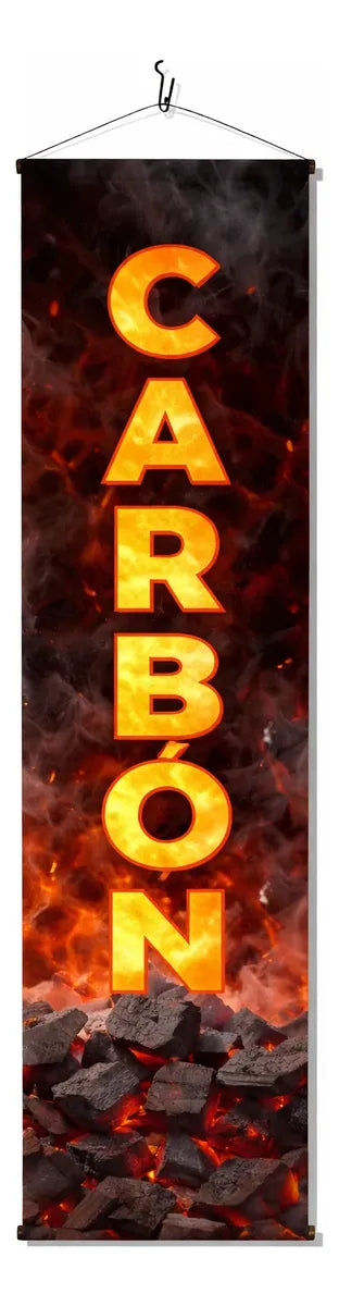 Mini Pendón Colgante Carbón (20 x 100)