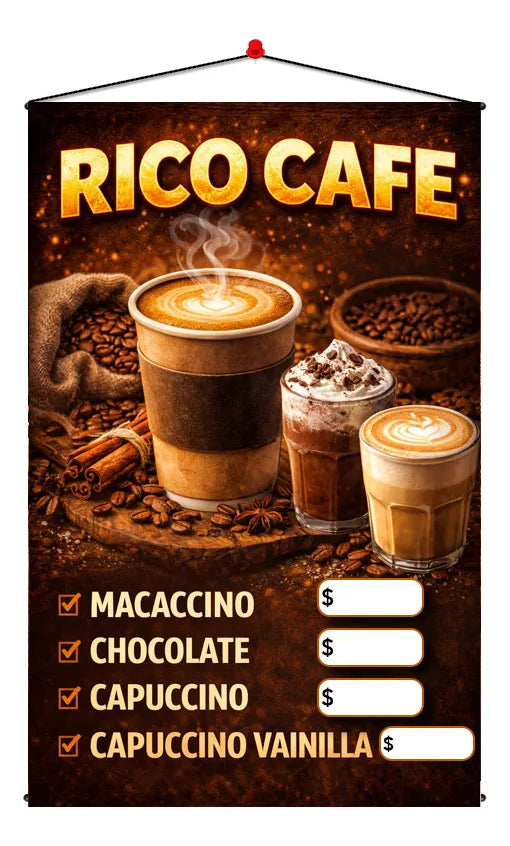Pendón Colgante Café (50 x 100)