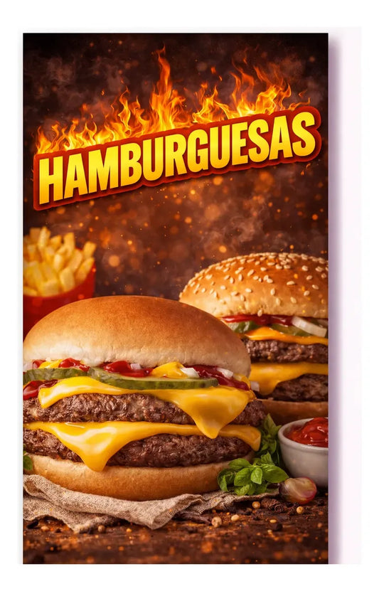 Pendón Colgante Hamburguesas (50 x 100)