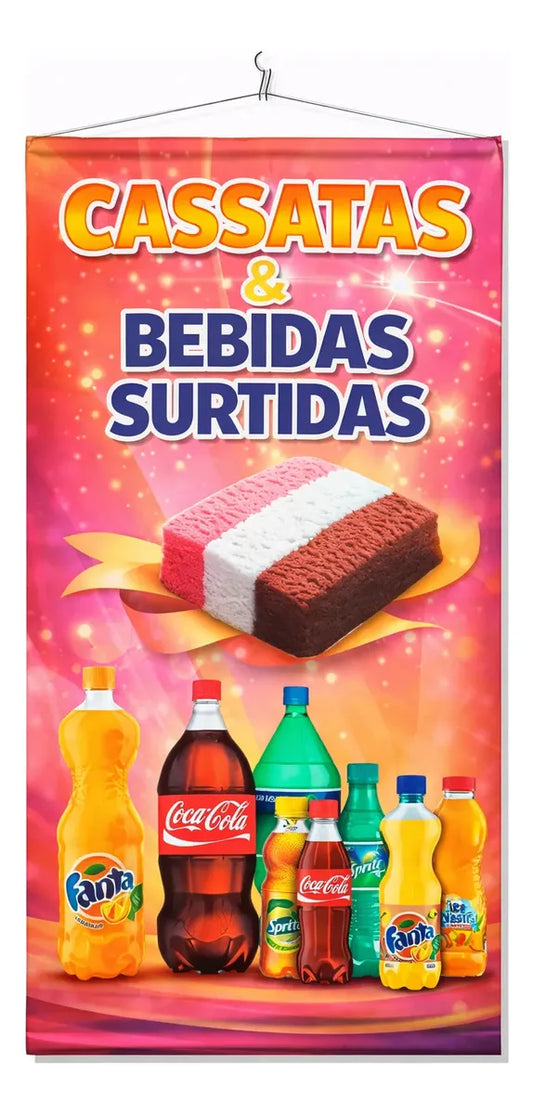 Pendón Colgante De Cassatas Y Bebidas Surtidas (50 x 100)