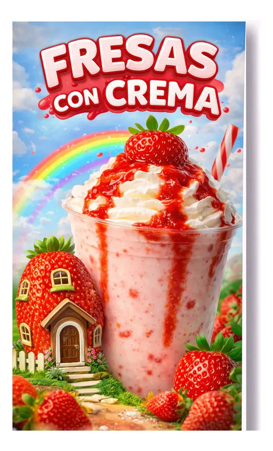 Pendón Colgante Fresas Con Crema (50 x 100)