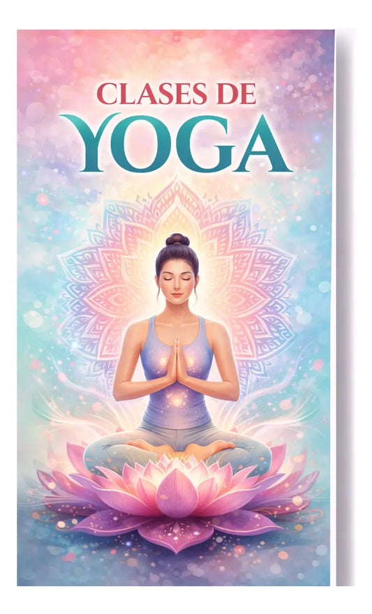 Pendón Colgante Clases De Yoga (50 x 100)