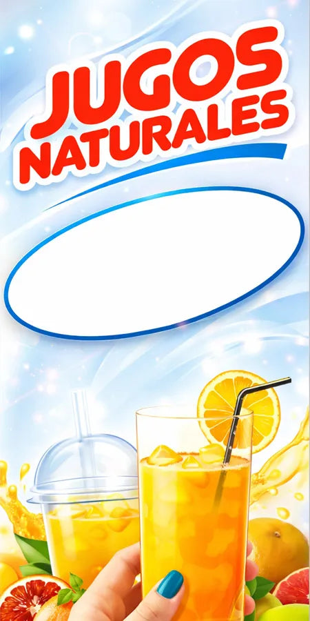 Pendón Colgante Jugos Naturales (35 x 70)