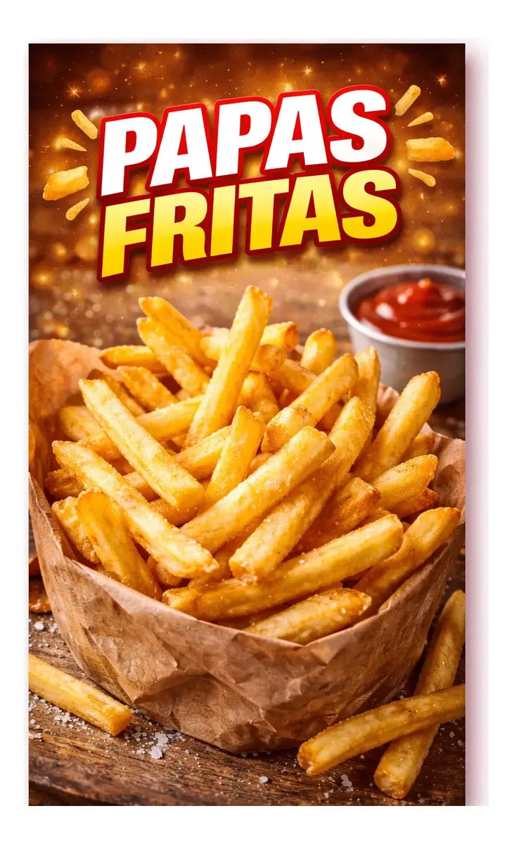 Pendón Colgante Papas Fritas (35 x 70)