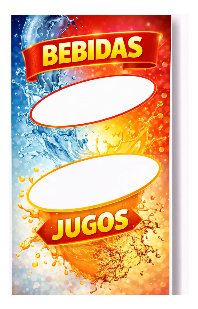 Pendón Colgante Bebidas, Jugos (50 x 100)