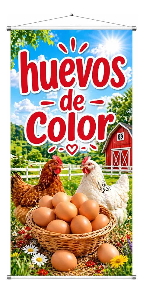 Pendón Colgante Huevos De Color (50 x 100)
