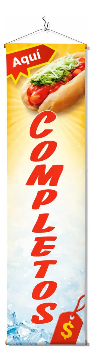 Mini Pendón Colgante De Completos (20 x 100)