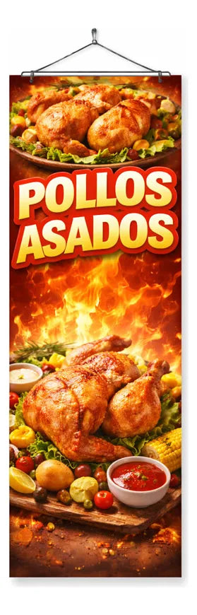 Mini Pendón Colgante De Pollos Asados (20 x 100)