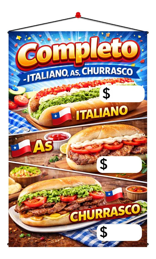 Pendón Colgante Completo, Italiano, As, Churrasco (35 x 70)