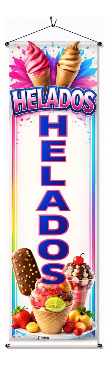 Mini Pendón Colgante De Helados Soft (20 x 100)