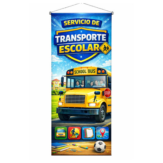 Pendón Colgante Servicio De Transporte Escolar (50 x 100)